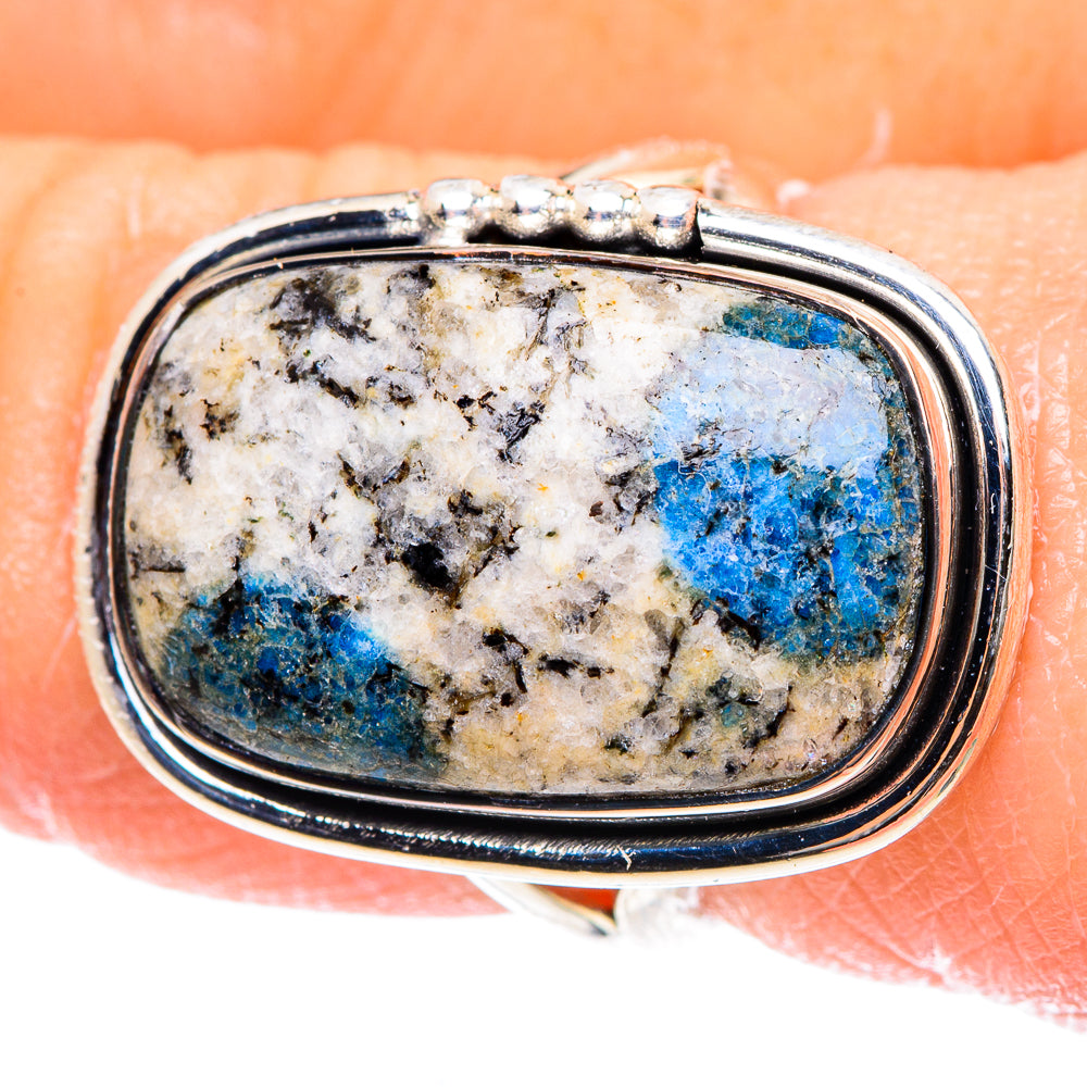 K2 Blue Azurite Rings handcrafted by Anasilvercos - RING93320