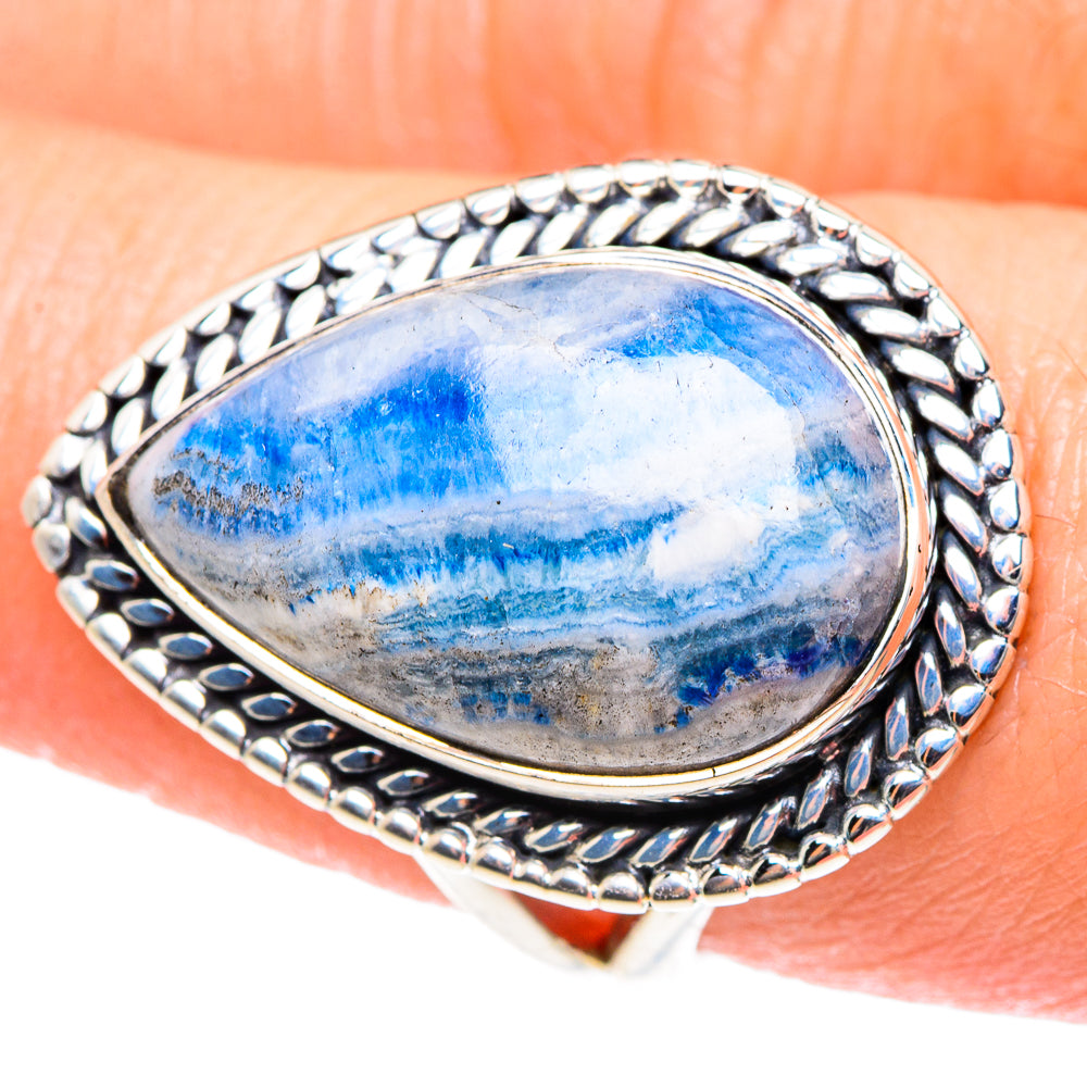 Blue Scheelite Rings handcrafted by Anasilvercos - RING93322