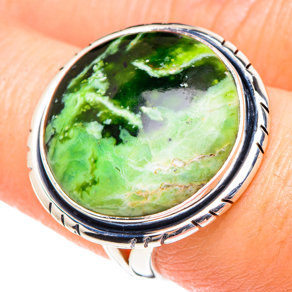 Australian Green Opal Rings handcrafted by Anasilvercos - RING93323