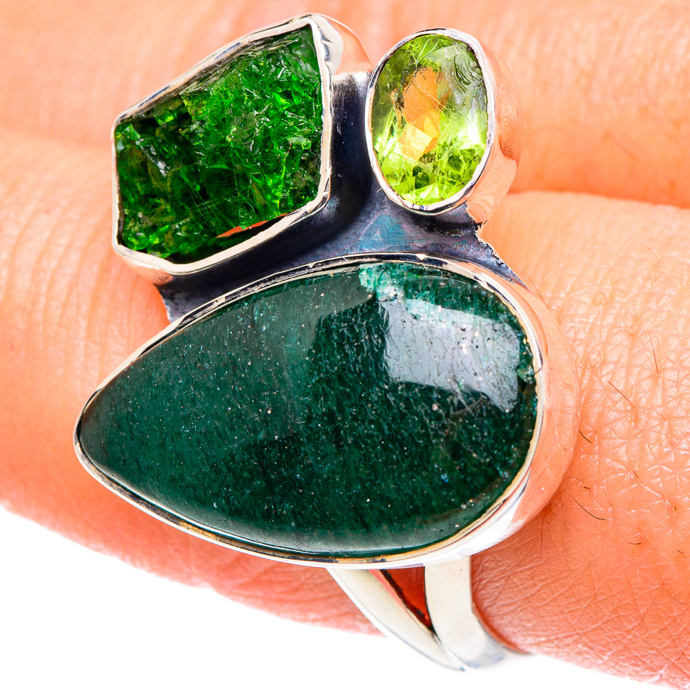 Green Aventurine Rings handcrafted by Anasilvercos - RING93324