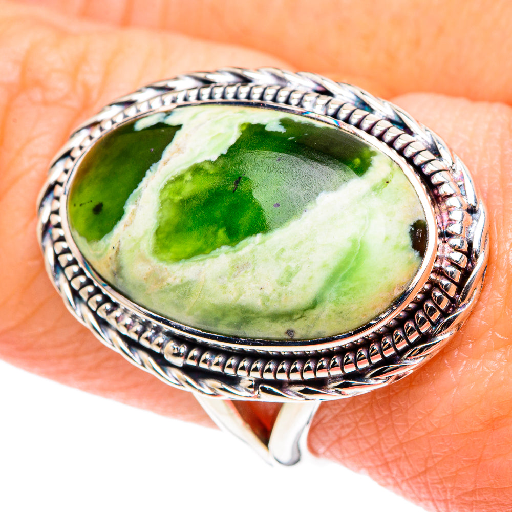 Australian Green Opal Rings handcrafted by Anasilvercos - RING93345