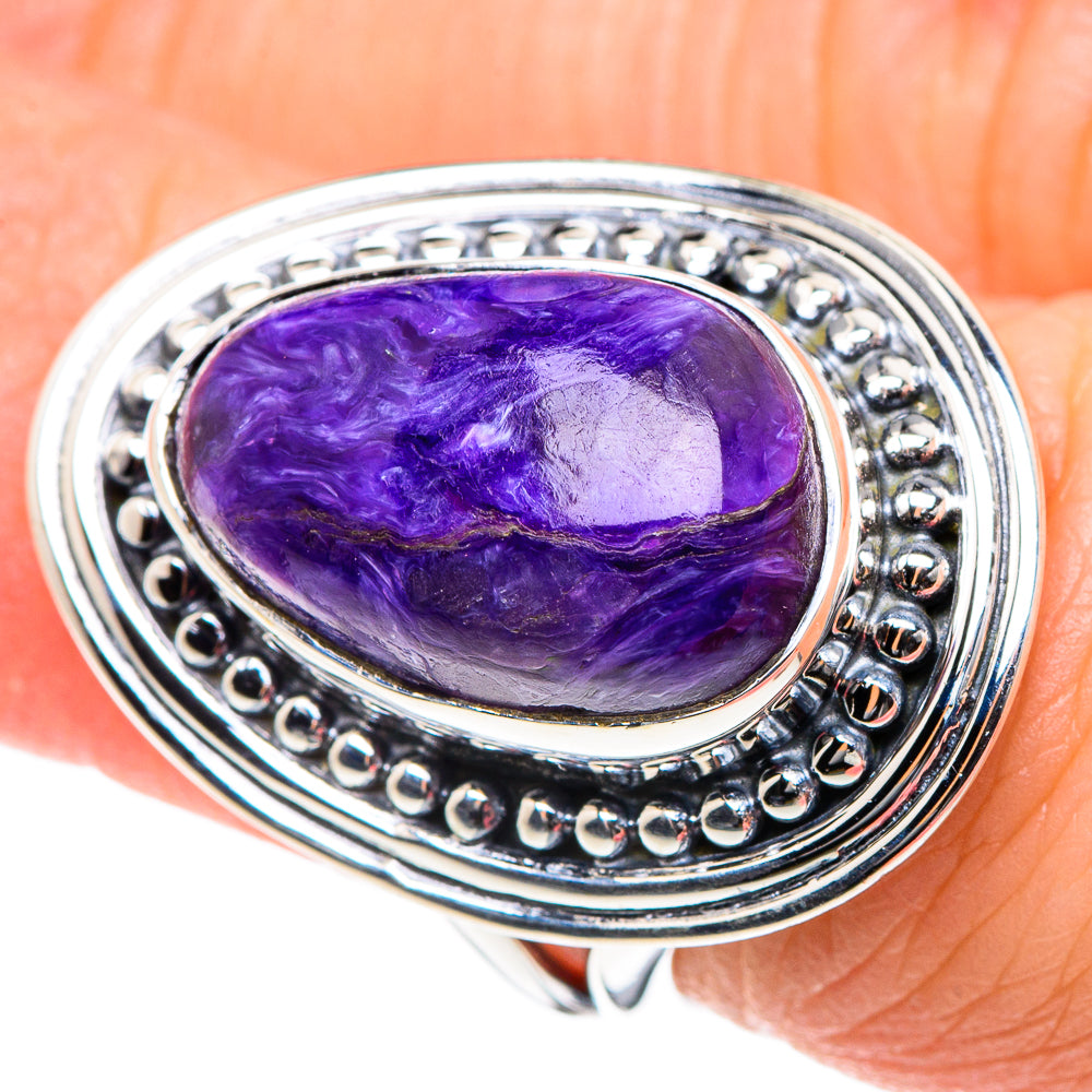 Charoite Rings handcrafted by Anasilvercos - RING93353