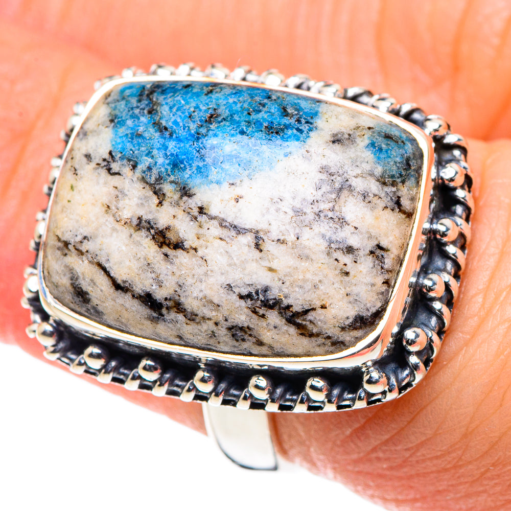 K2 Blue Azurite Rings handcrafted by Anasilvercos - RING93359