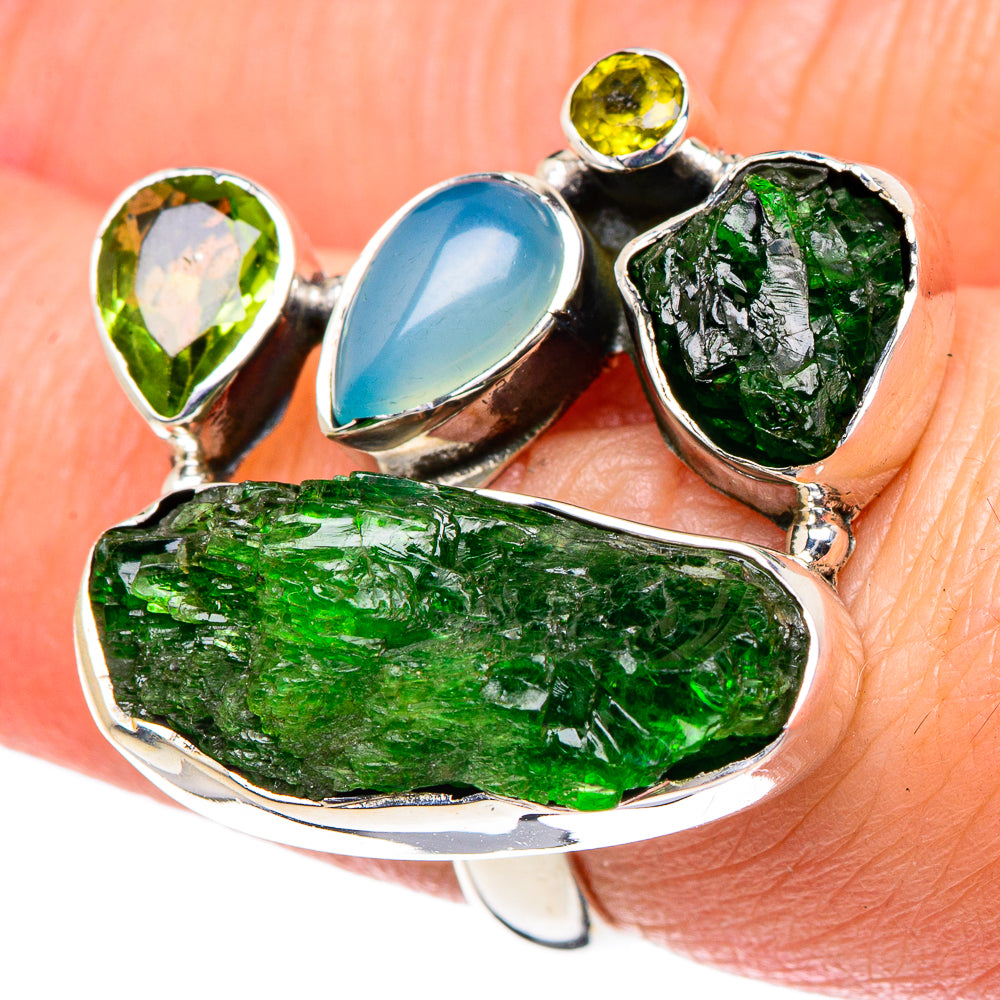 Chrome Diopside Rings handcrafted by Anasilvercos - RING93362