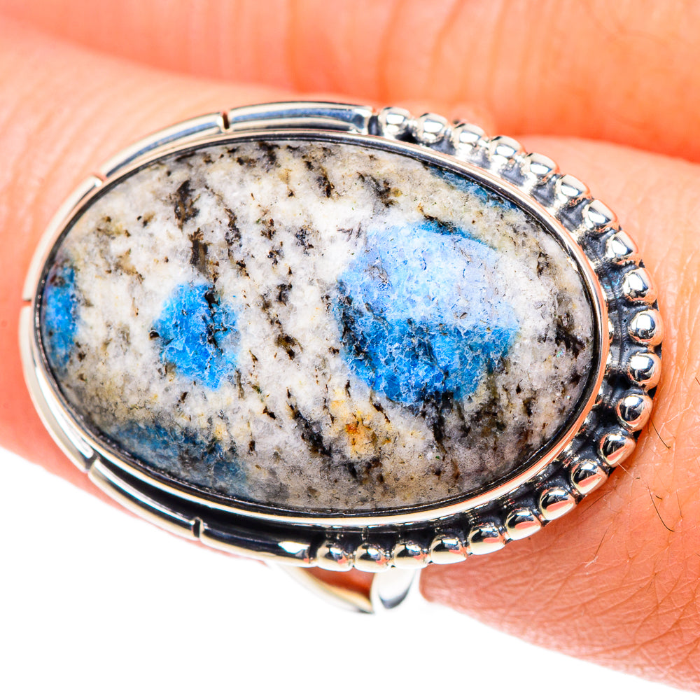 K2 Blue Azurite Rings handcrafted by Anasilvercos - RING93377