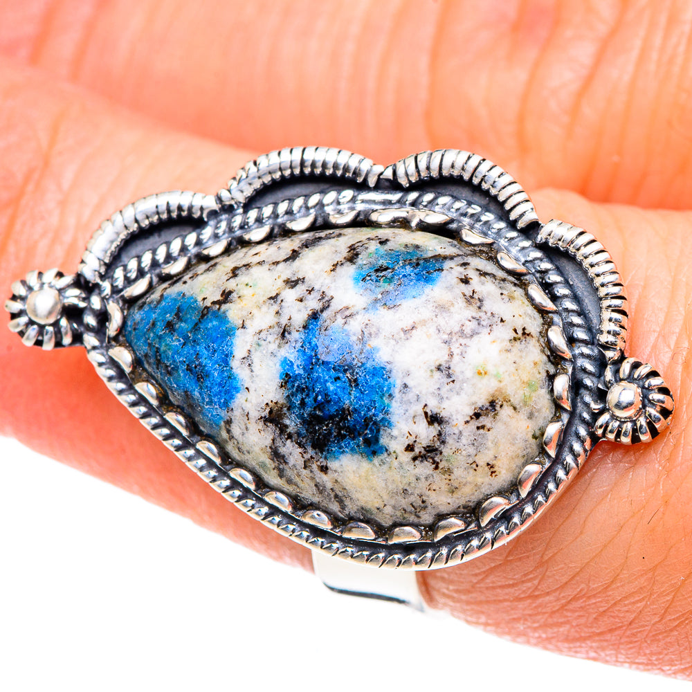 K2 Blue Azurite Rings handcrafted by Anasilvercos - RING93380