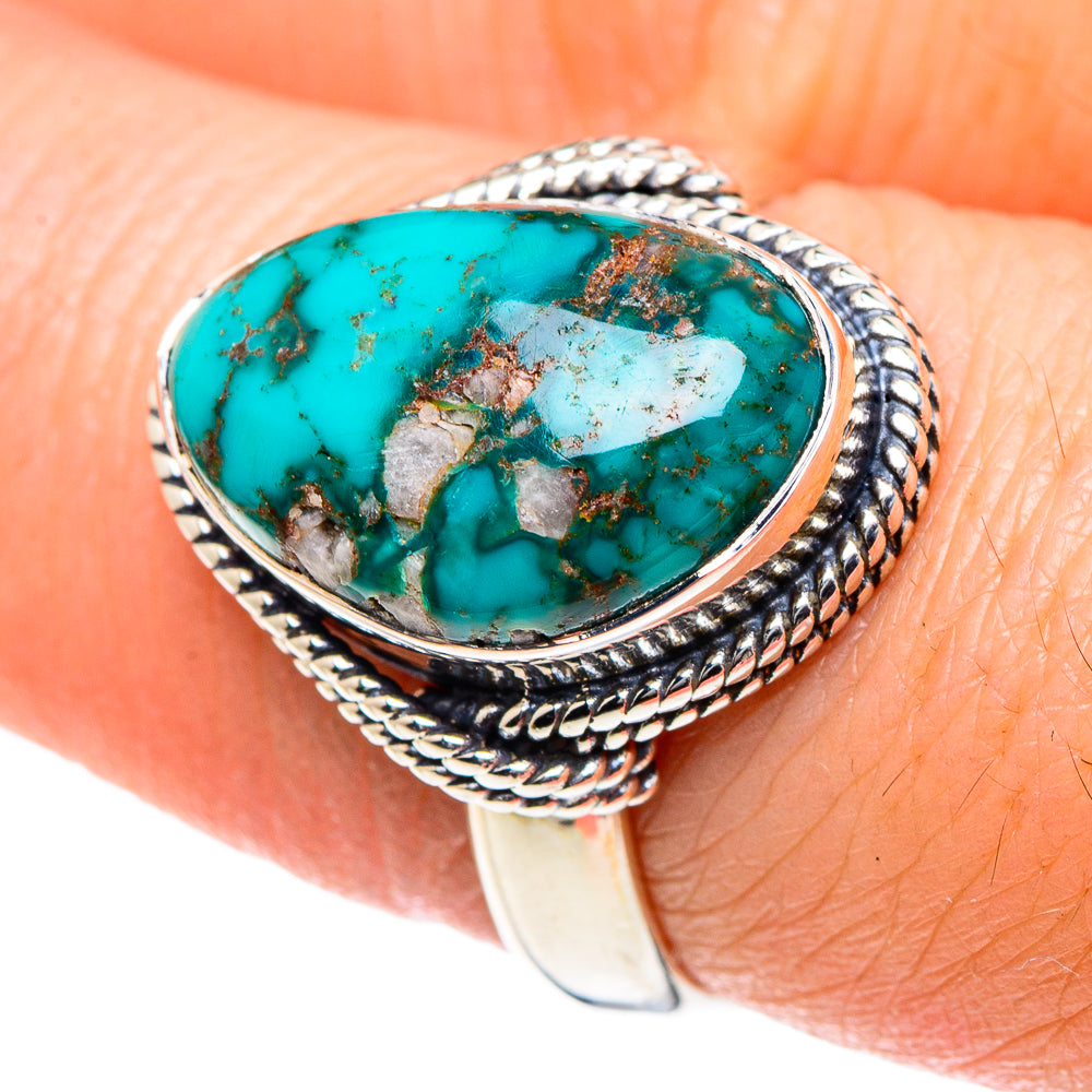 Tibetan Turquoise Rings handcrafted by Anasilvercos - RING93383