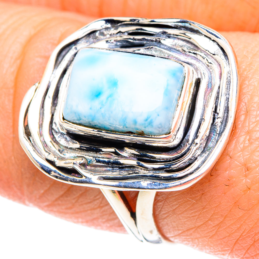 Larimar Rings handcrafted by Anasilvercos - RING93400