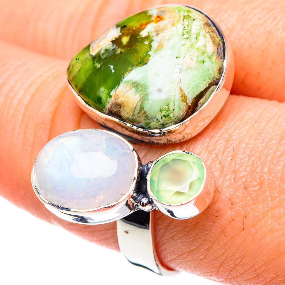 Australian Green Opal Rings handcrafted by Anasilvercos - RING93421