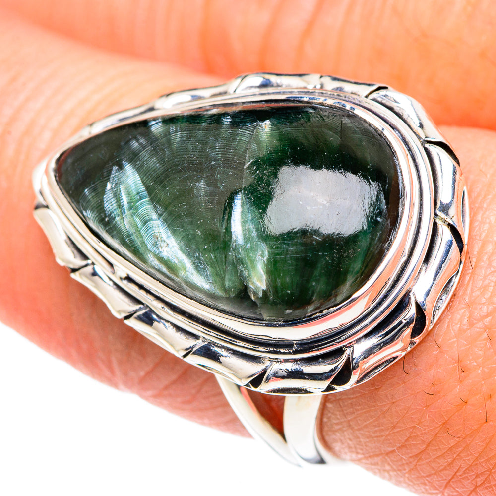 Seraphinite Rings handcrafted by Anasilvercos - RING93422