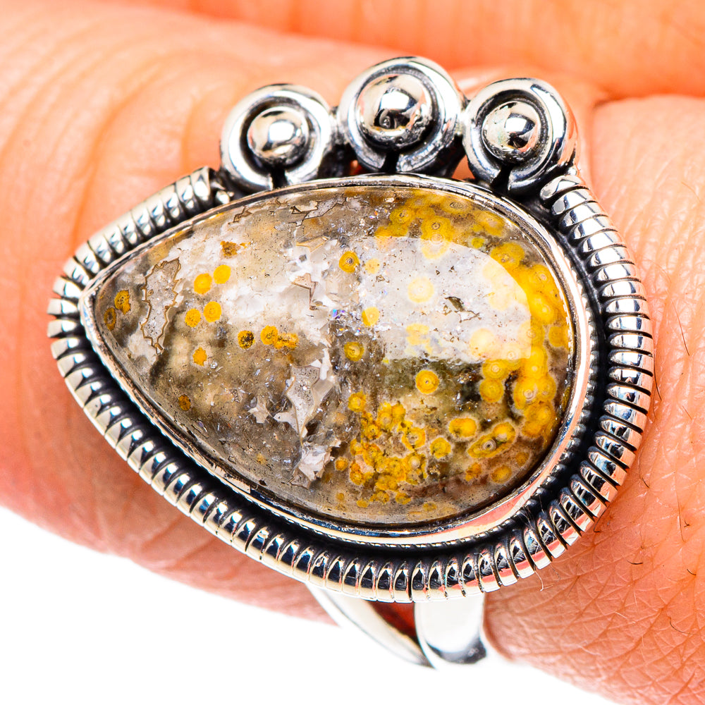 Ocean Jasper Rings handcrafted by Anasilvercos - RING93424