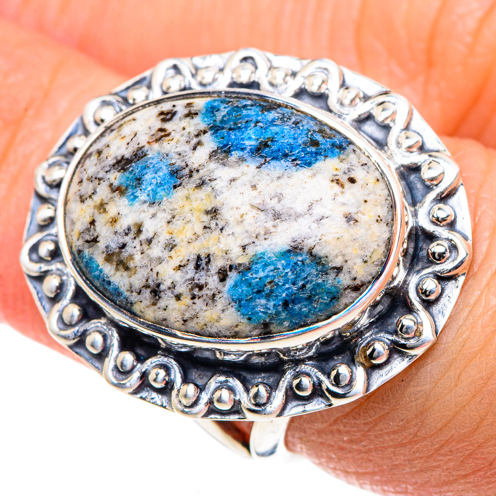 K2 Blue Azurite Rings handcrafted by Anasilvercos - RING93432