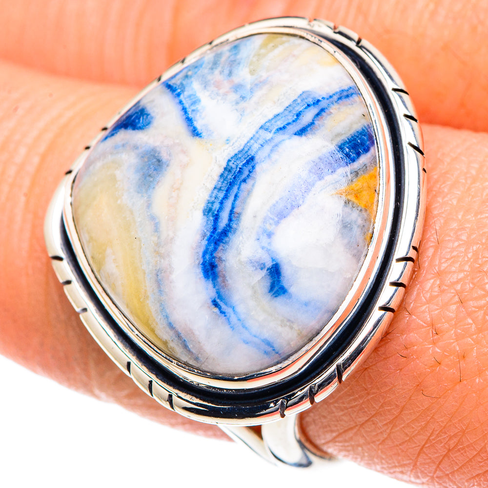 Blue Scheelite Rings handcrafted by Anasilvercos - RING93436