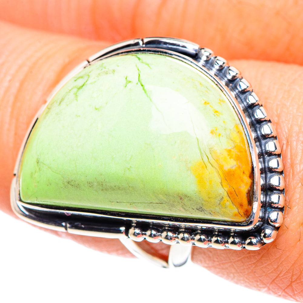 Lemon Chrysoprase Rings handcrafted by Anasilvercos - RING93442