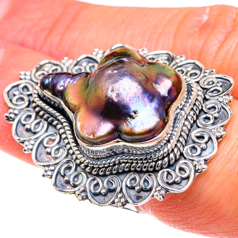 Titanium Mother Of Pearl Rings handcrafted by Anasilvercos - RING93458