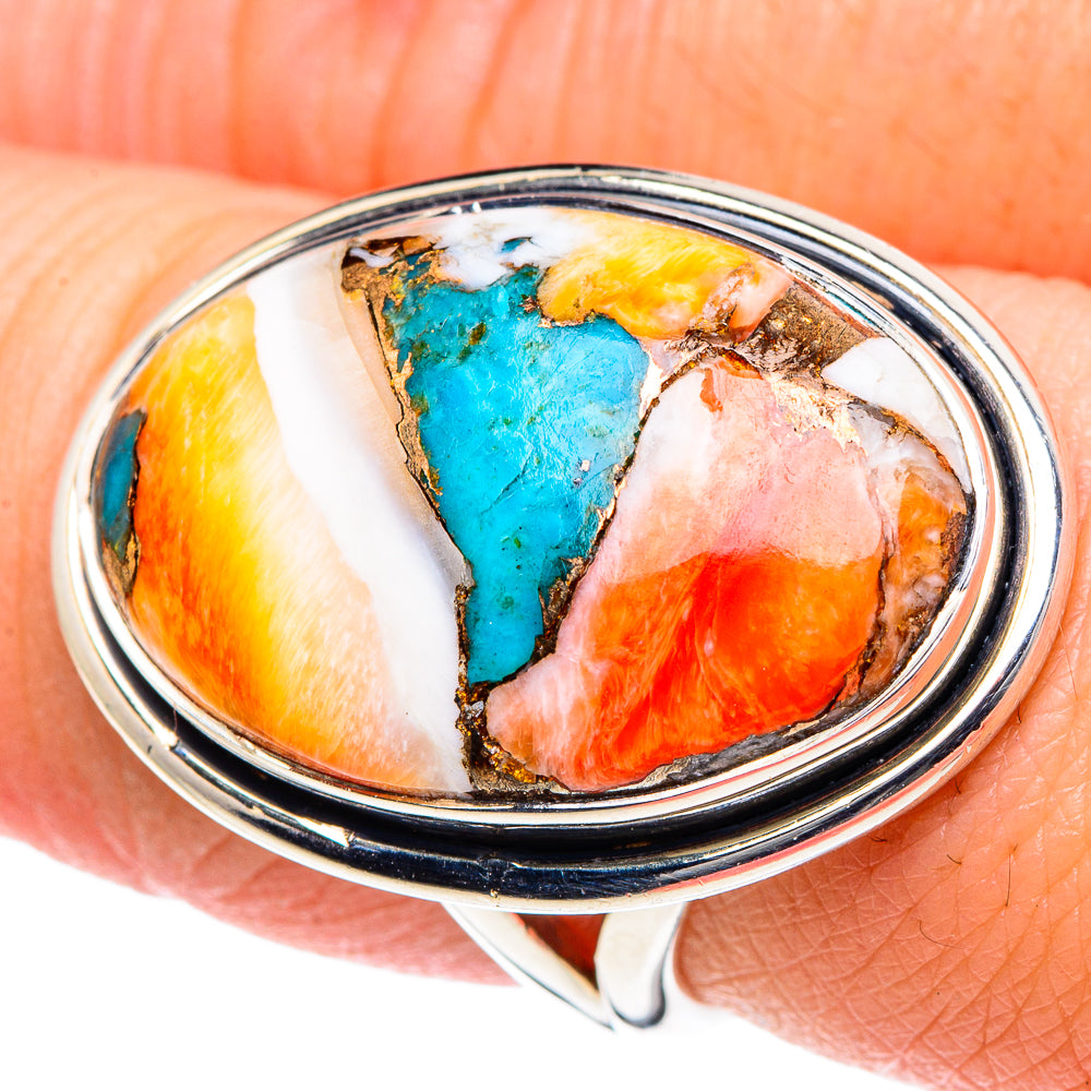 Spiny Oyster Turquoise Rings handcrafted by Anasilvercos - RING93470