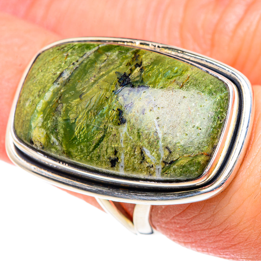 Serpentine Stone Rings handcrafted by Anasilvercos - RING93476