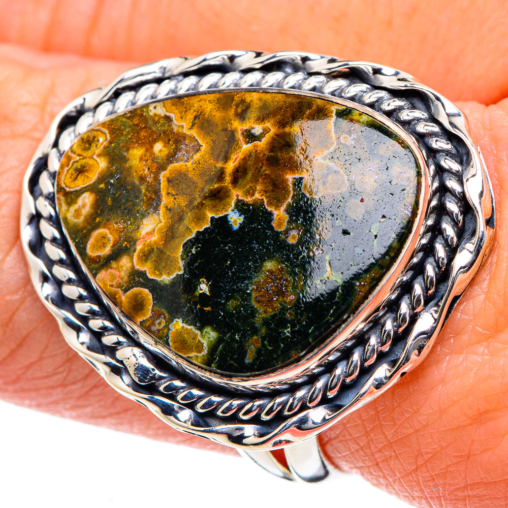 Ocean Jasper Rings handcrafted by Anasilvercos - RING93483