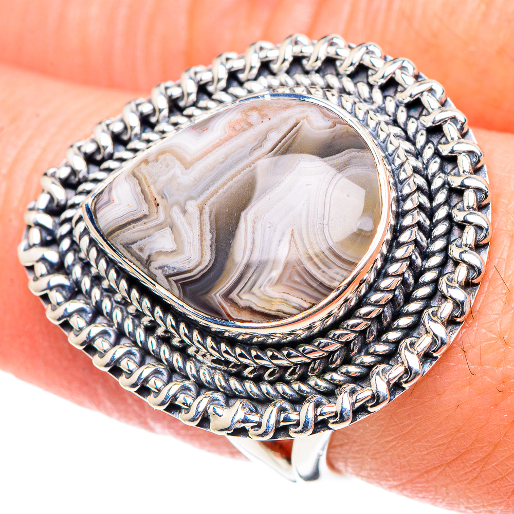 Laguna Lace Agate Rings handcrafted by Anasilvercos - RING93502