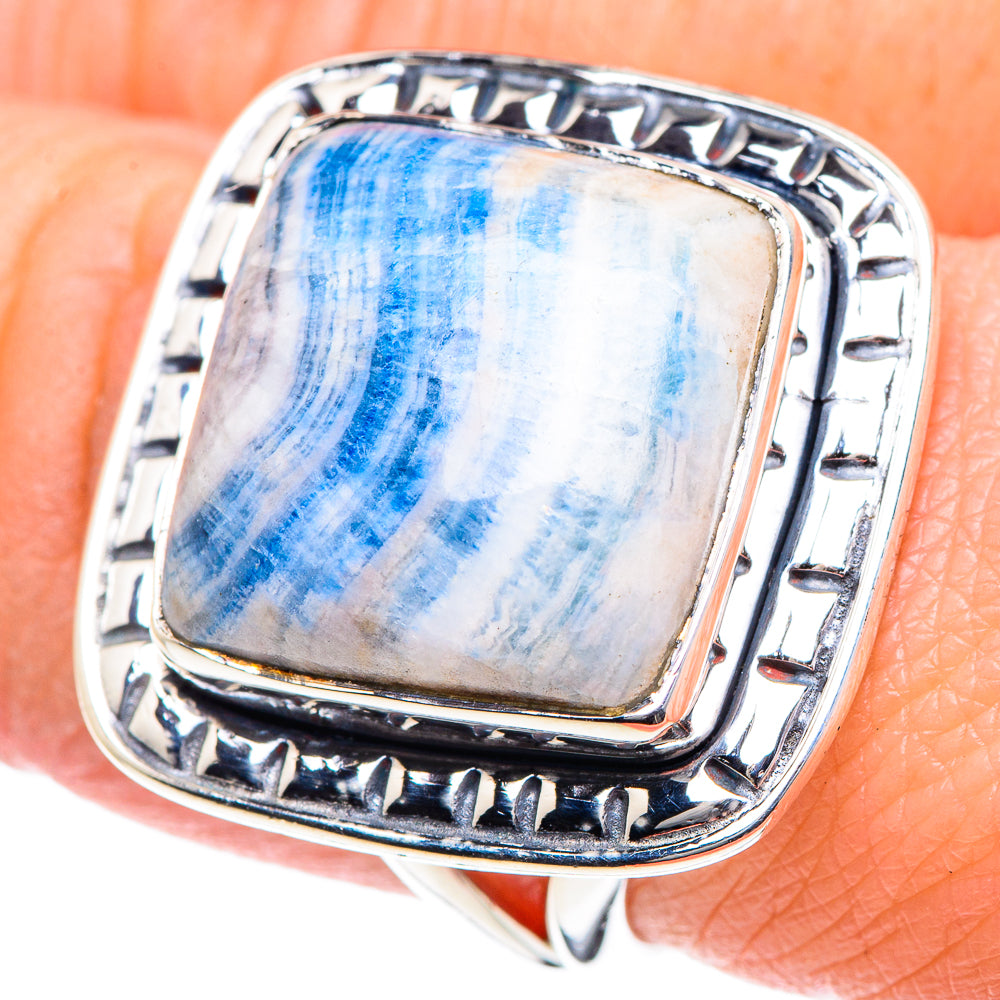 Blue Scheelite Rings handcrafted by Anasilvercos - RING93509