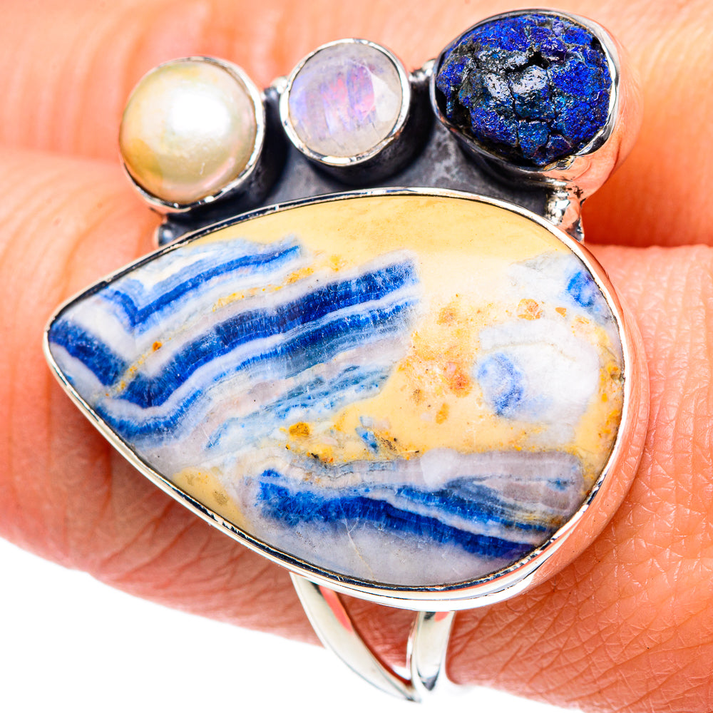 Blue Scheelite Rings handcrafted by Anasilvercos - RING93515