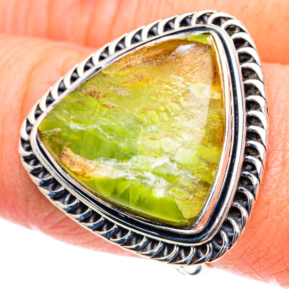 Australian Green Opal Rings handcrafted by Anasilvercos - RING93518