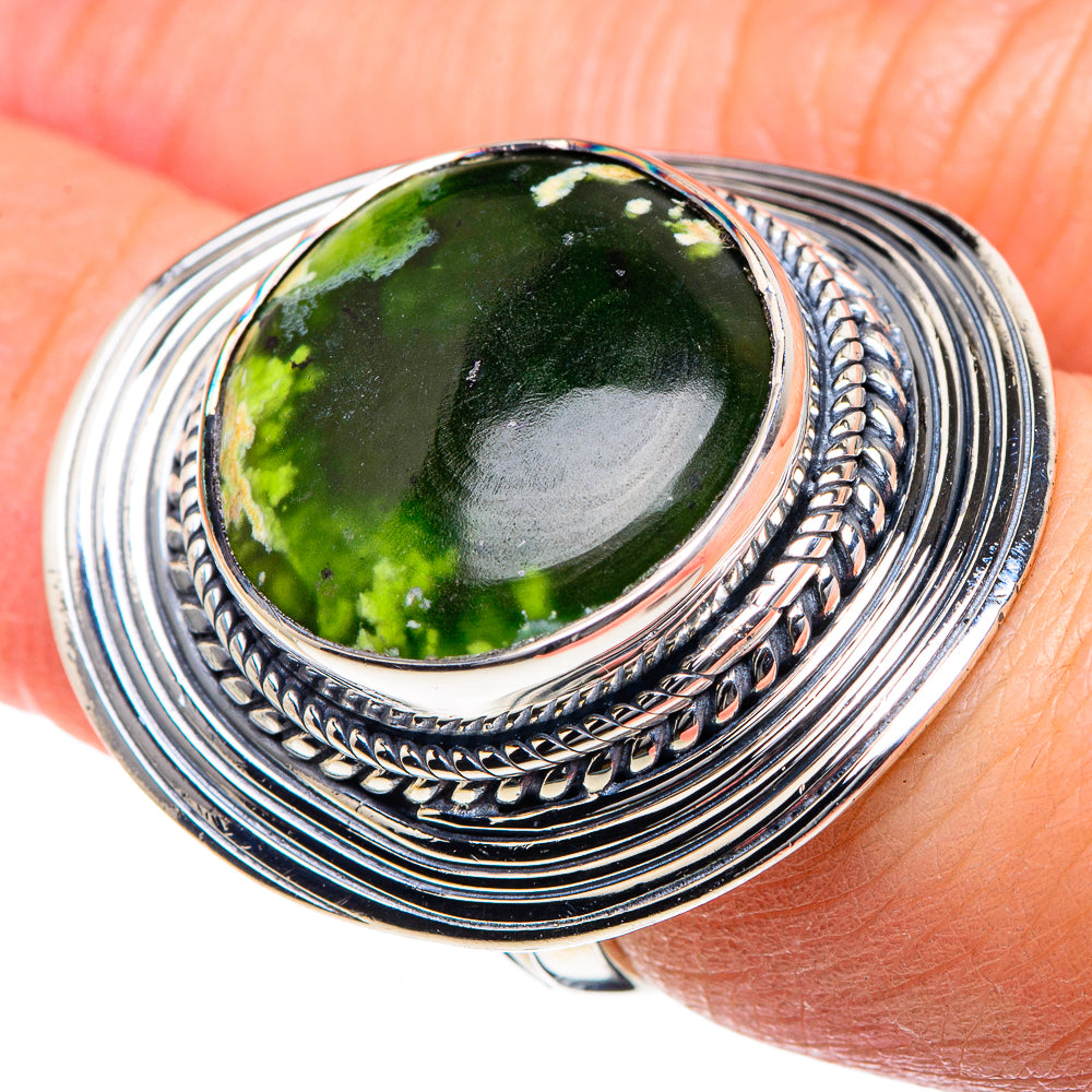 Australian Green Opal Rings handcrafted by Anasilvercos - RING93522