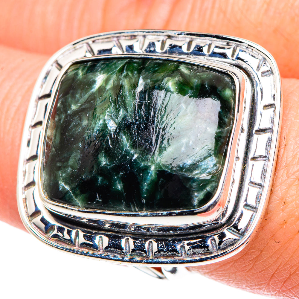 Seraphinite Rings handcrafted by Anasilvercos - RING93524