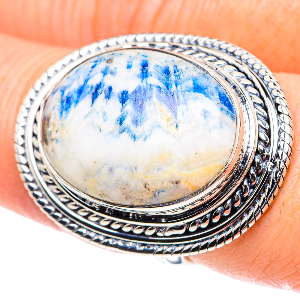 Blue Scheelite Rings handcrafted by Anasilvercos - RING93541