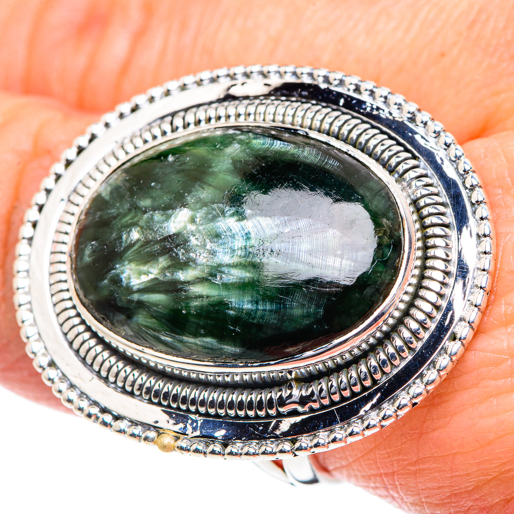 Seraphinite Rings handcrafted by Anasilvercos - RING93544