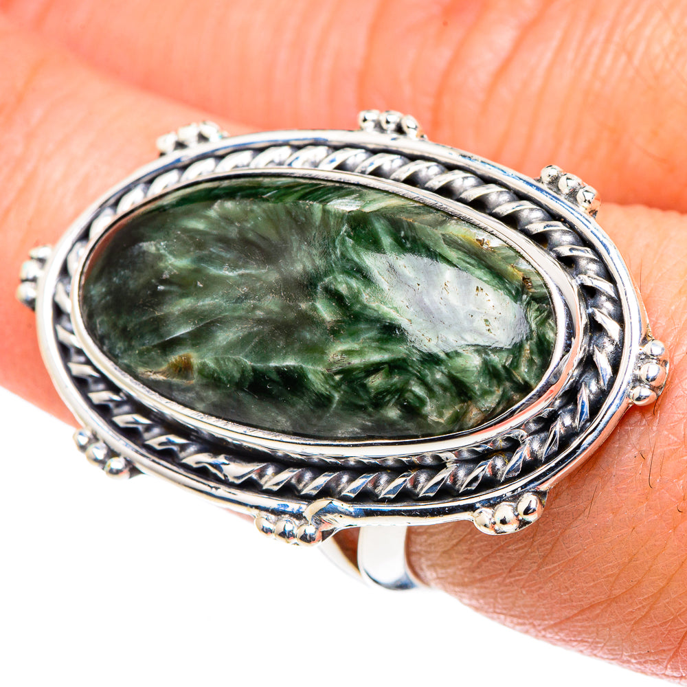 Seraphinite Rings handcrafted by Anasilvercos - RING93570