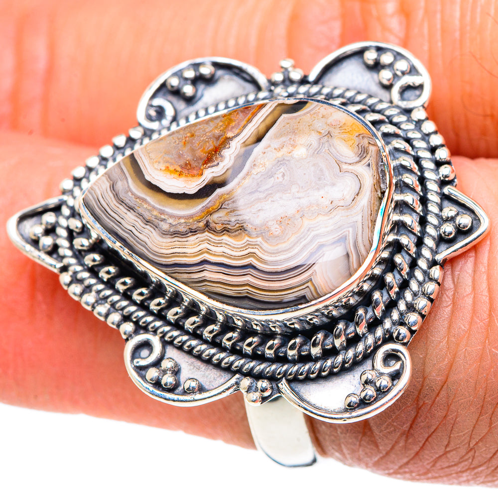 Laguna Lace Agate Rings handcrafted by Anasilvercos - RING93571