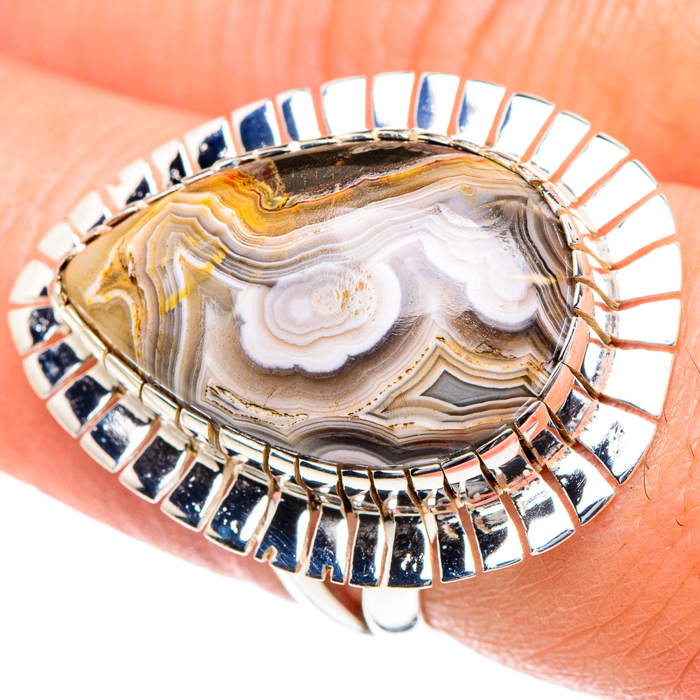 Laguna Lace Agate Rings handcrafted by Anasilvercos - RING93574