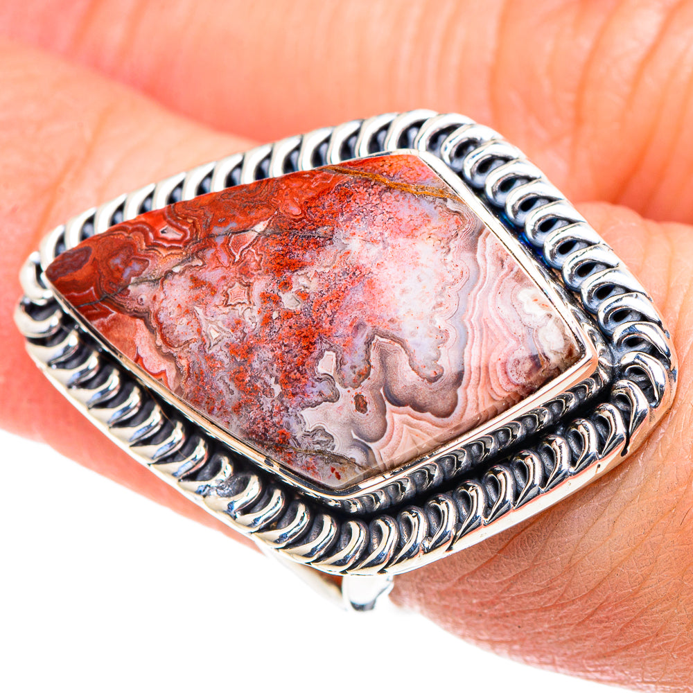 Crazy Lace Agate Rings handcrafted by Anasilvercos - RING93576