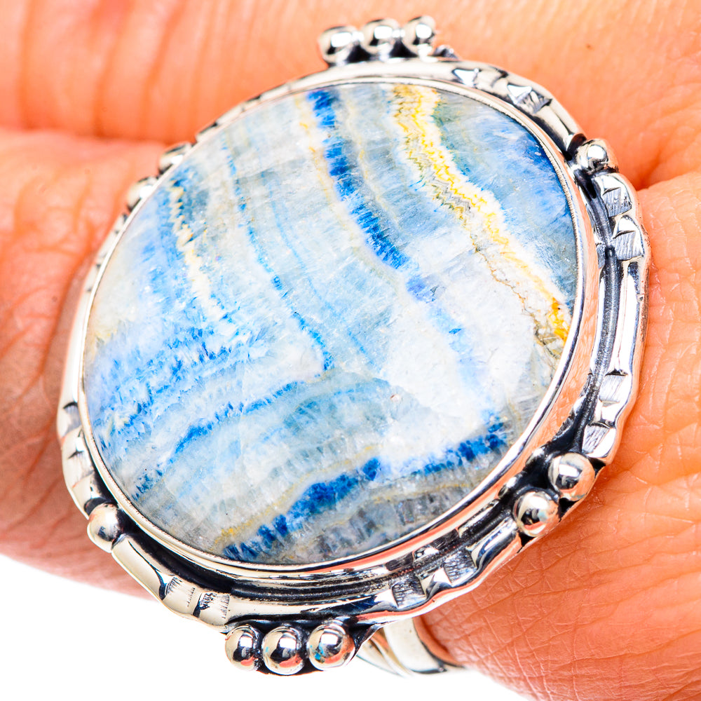 Blue Scheelite Rings handcrafted by Anasilvercos - RING93586