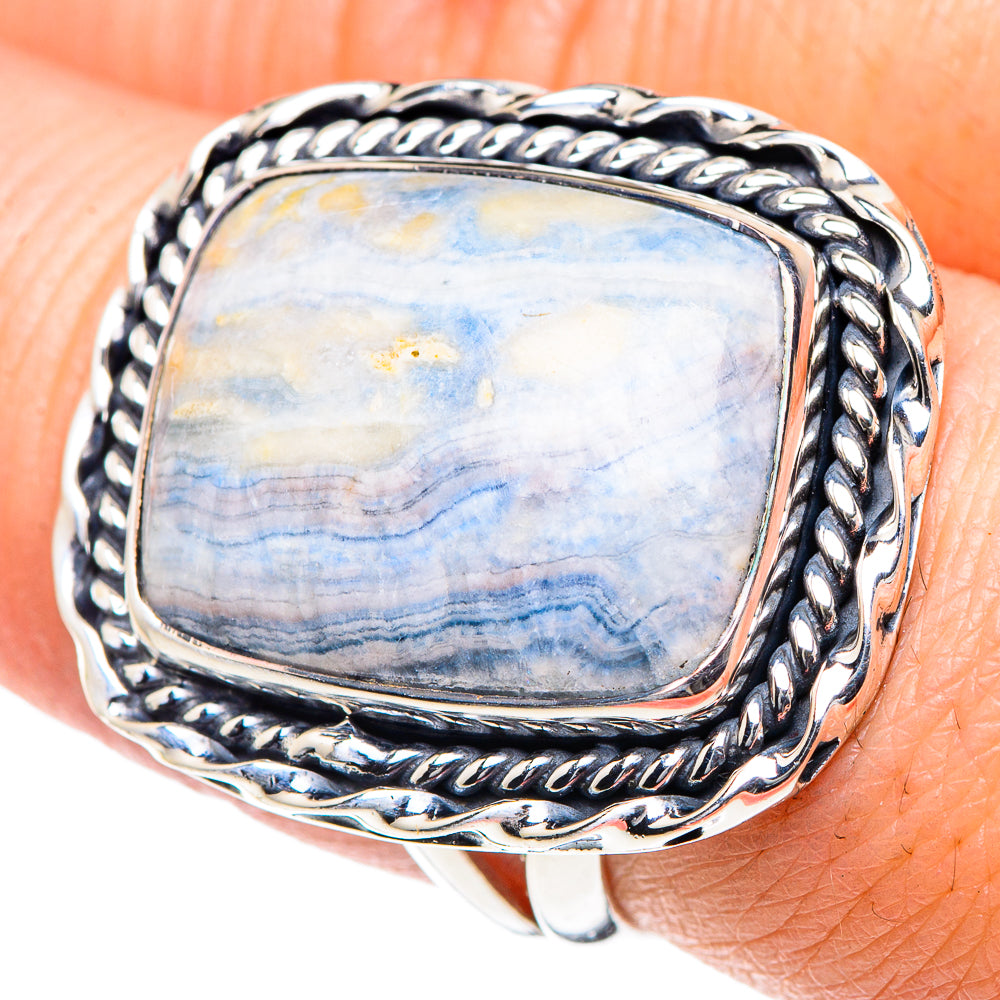 Blue Scheelite Rings handcrafted by Anasilvercos - RING93589