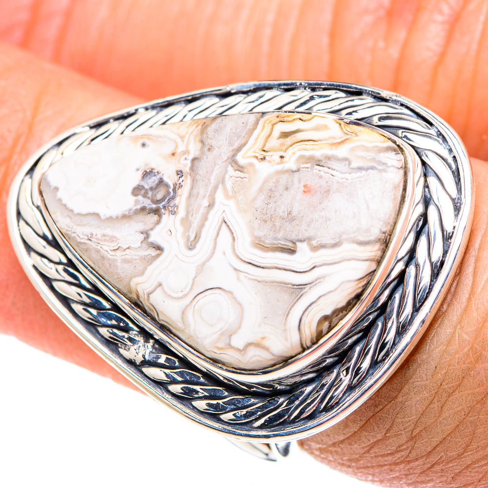 Laguna Lace Agate Rings handcrafted by Anasilvercos - RING93619