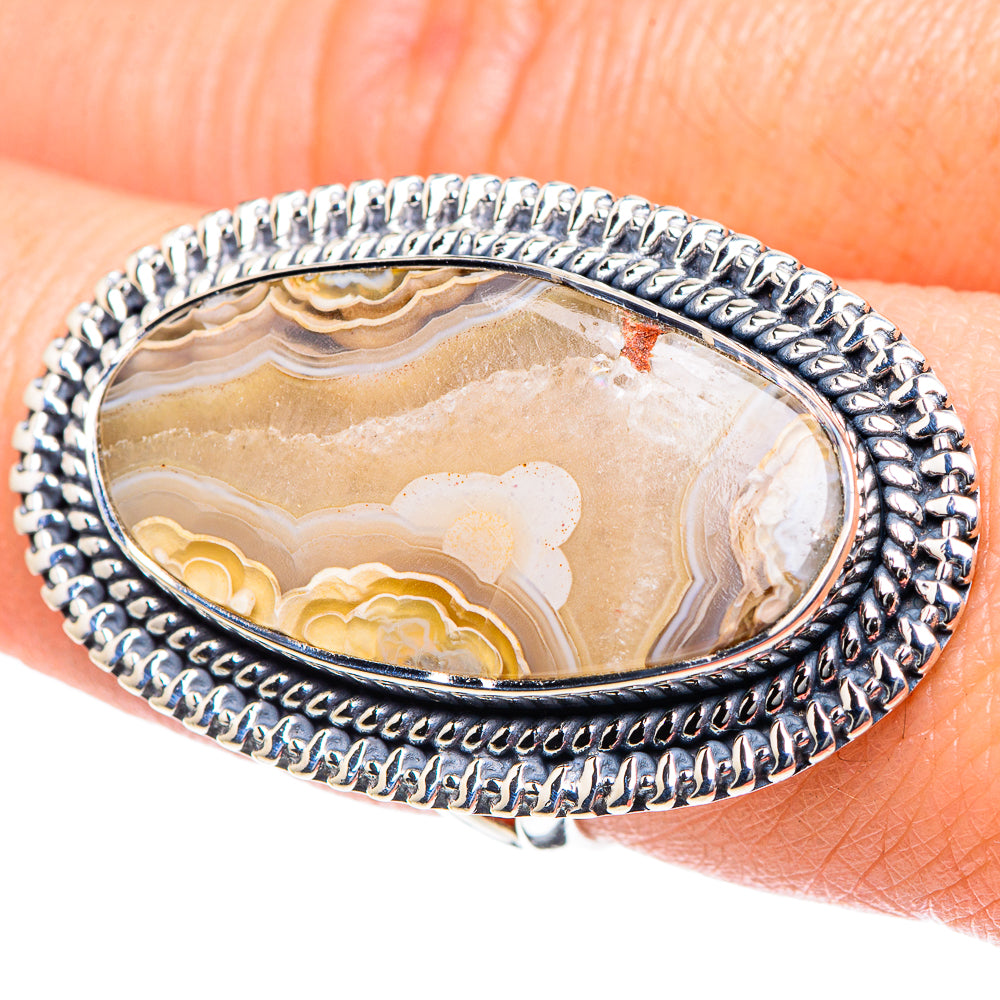 Laguna Lace Agate Rings handcrafted by Anasilvercos - RING93620