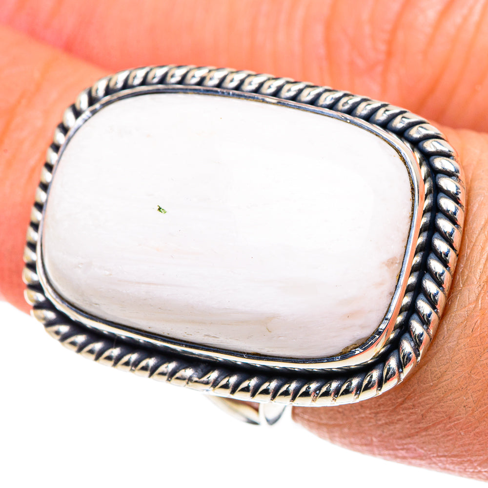 White Scolecite Rings handcrafted by Anasilvercos - RING93621