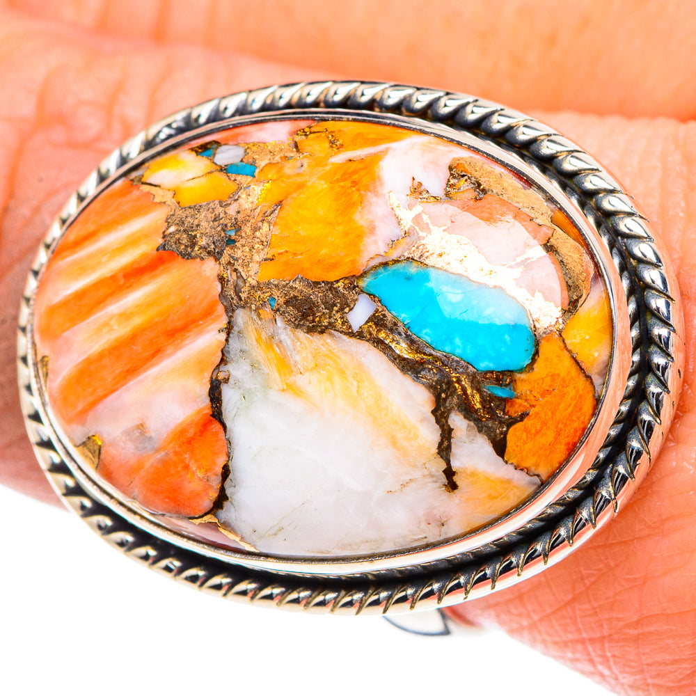 Spiny Oyster Turquoise Rings handcrafted by Anasilvercos - RING93628