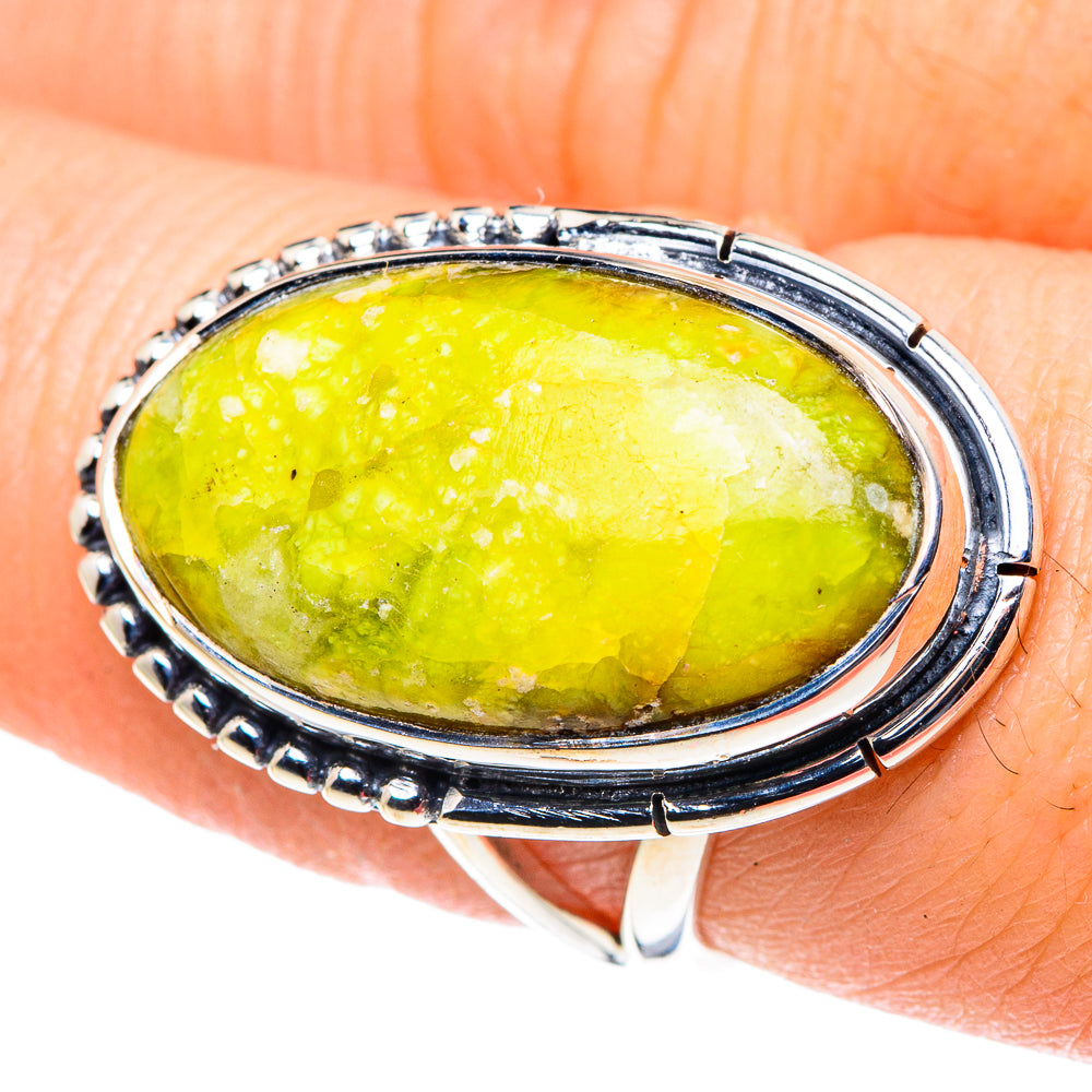 African Green Opal Rings handcrafted by Anasilvercos - RING93658