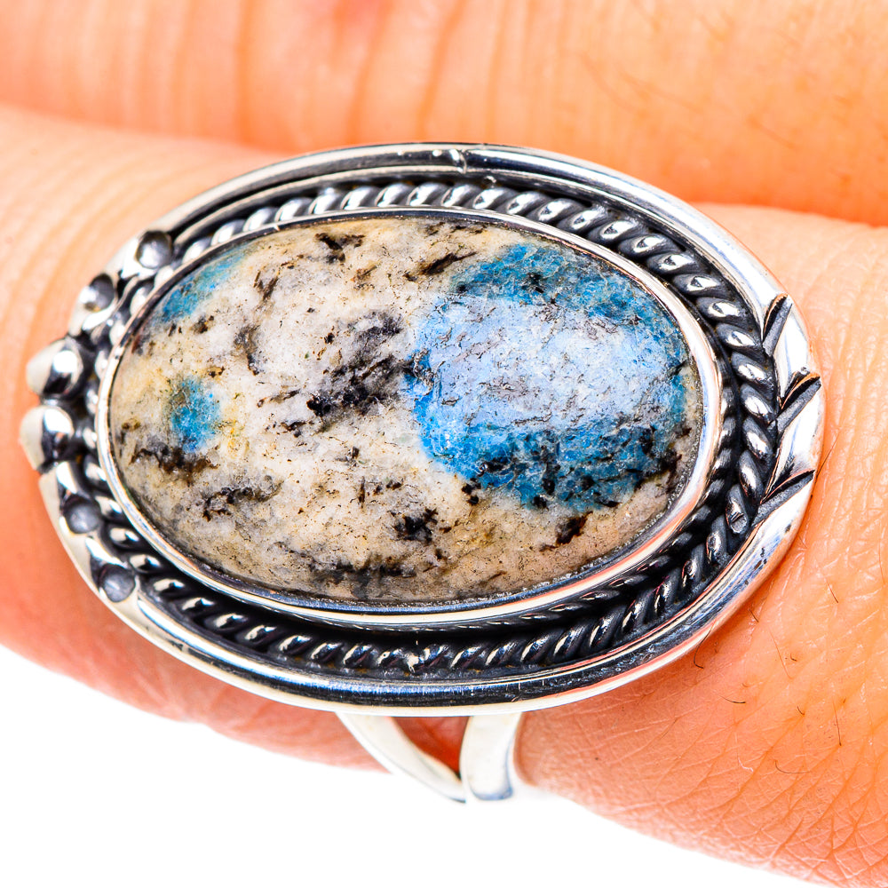 K2 Blue Azurite Rings handcrafted by Anasilvercos - RING93663
