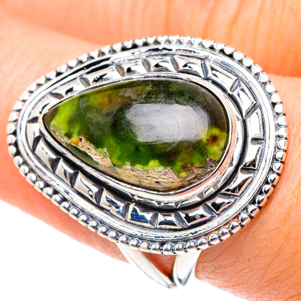 Australian Green Opal Rings handcrafted by Anasilvercos - RING93665