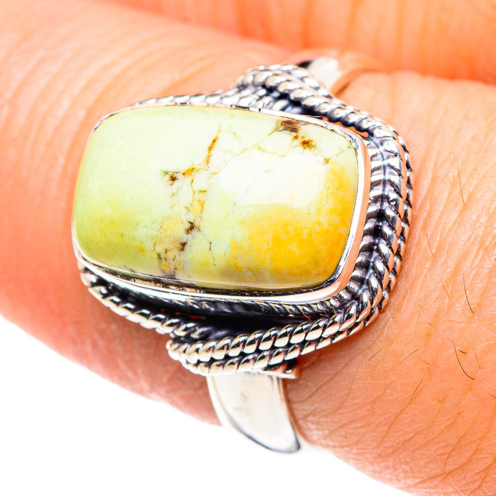Lemon Chrysoprase Rings handcrafted by Anasilvercos - RING93685