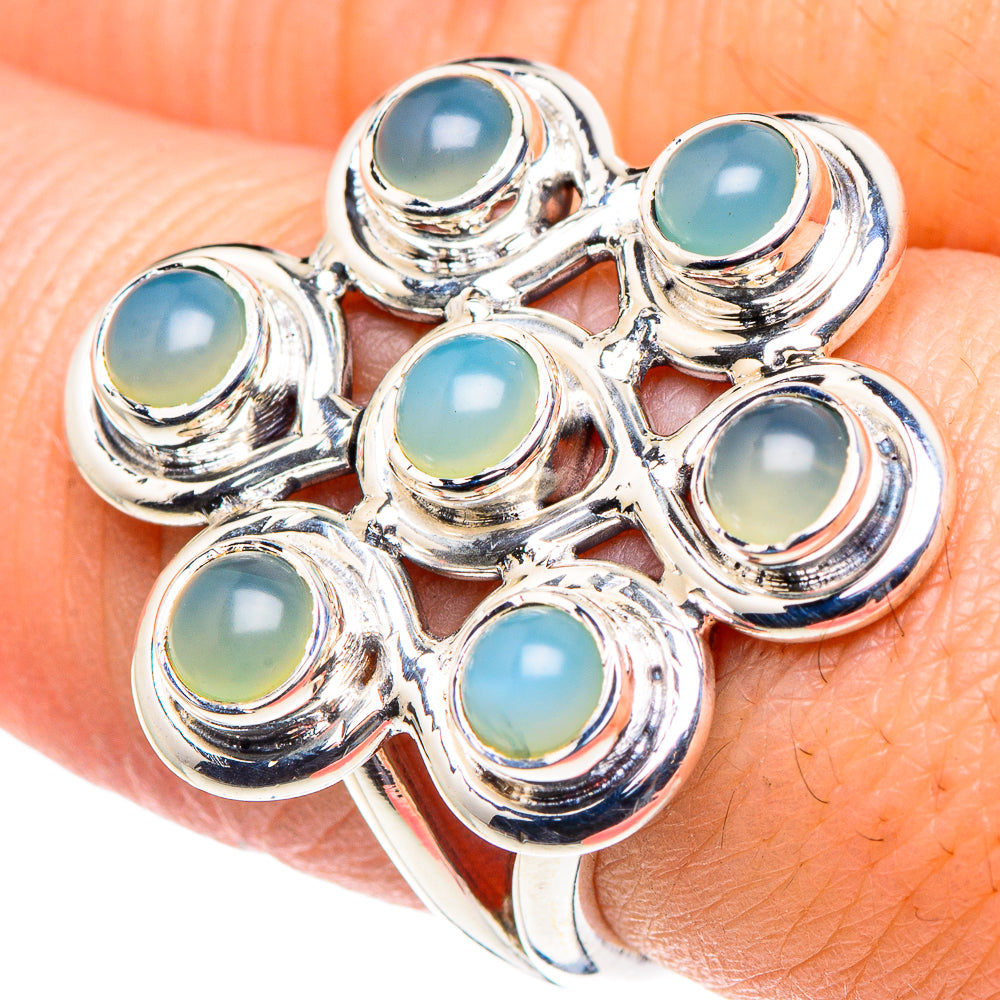 Aqua Chalcedony Rings handcrafted by Anasilvercos - RING93690