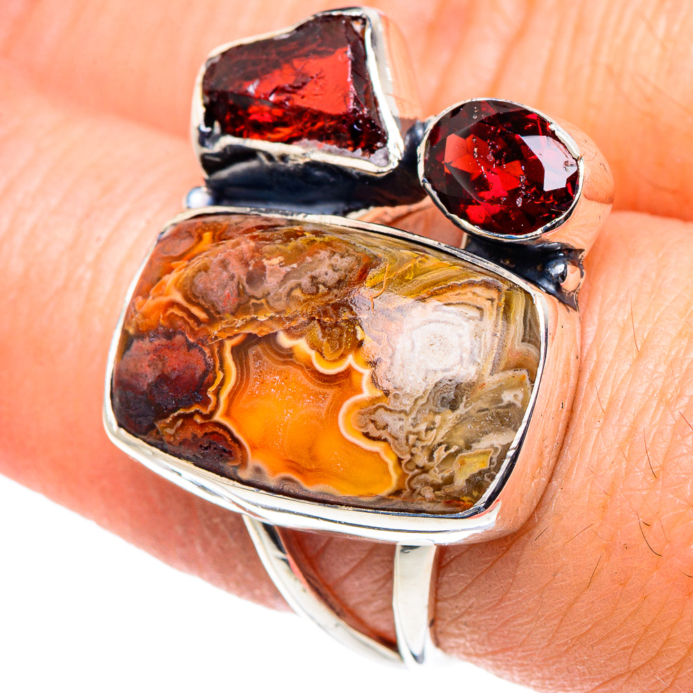 Crazy Lace Agate Rings handcrafted by Anasilvercos - RING93695