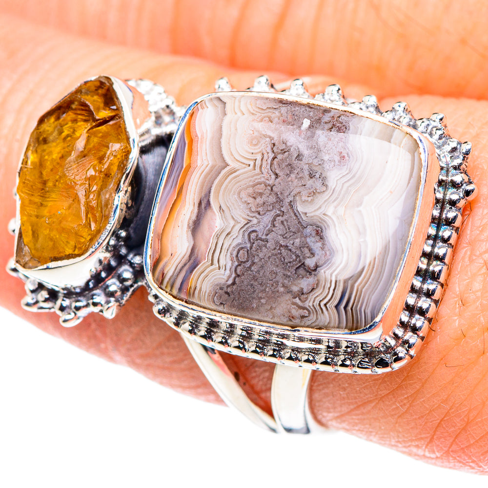 Laguna Lace Agate Rings handcrafted by Anasilvercos - RING93696