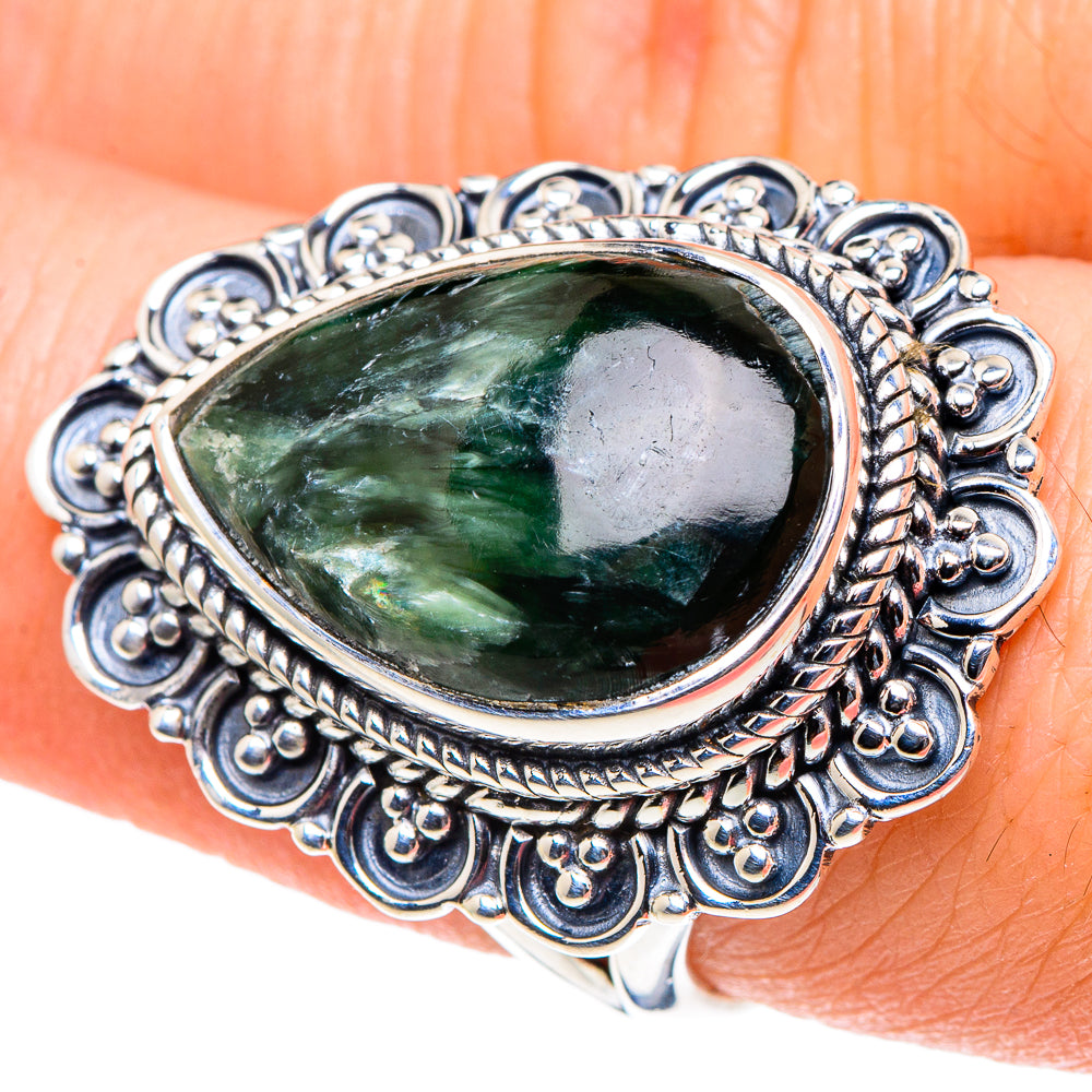 Seraphinite Rings handcrafted by Anasilvercos - RING93744