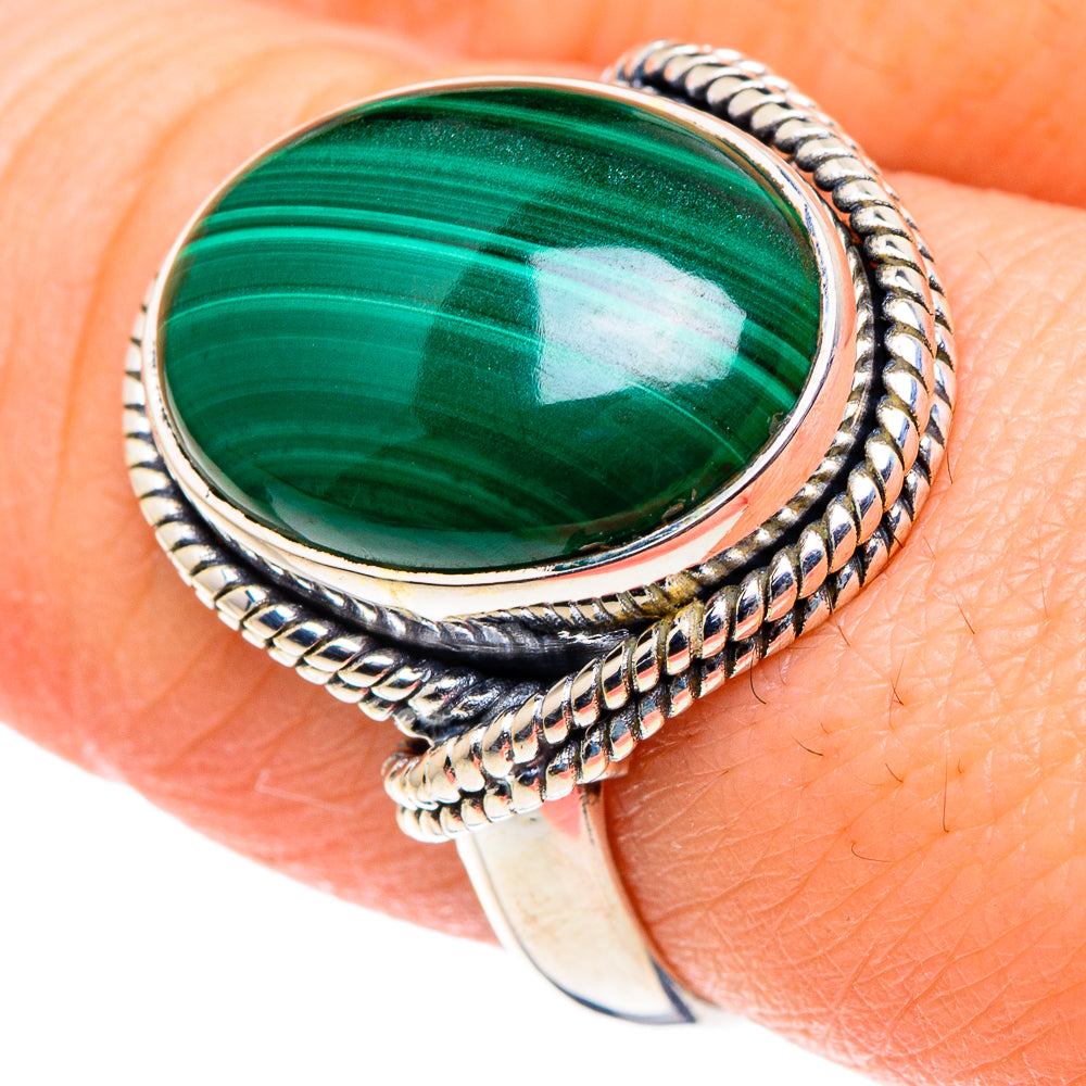 Malachite Rings handcrafted by Anasilvercos - RING93745