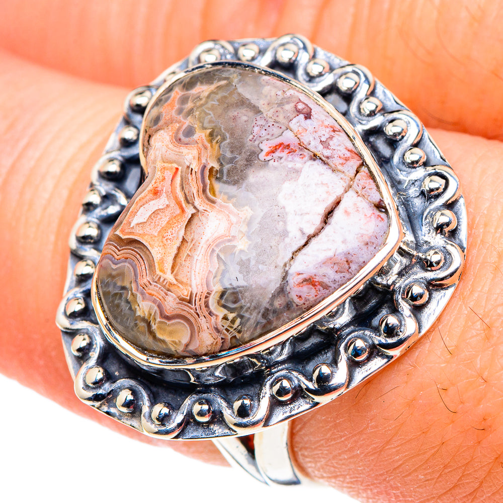 Laguna Lace Agate Rings handcrafted by Anasilvercos - RING93746